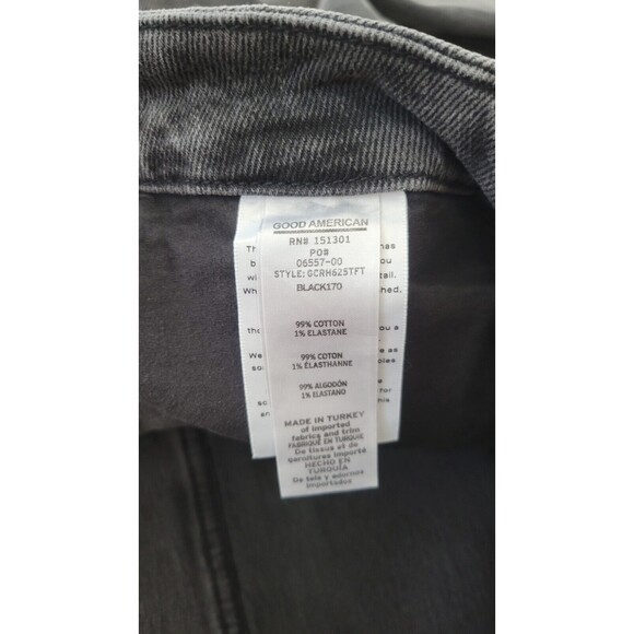 NWT Good American Good Classic Raw Hem Black Jeans GCRH625TFT BLACK170 Sz 8/29 - Picture 8 of 9